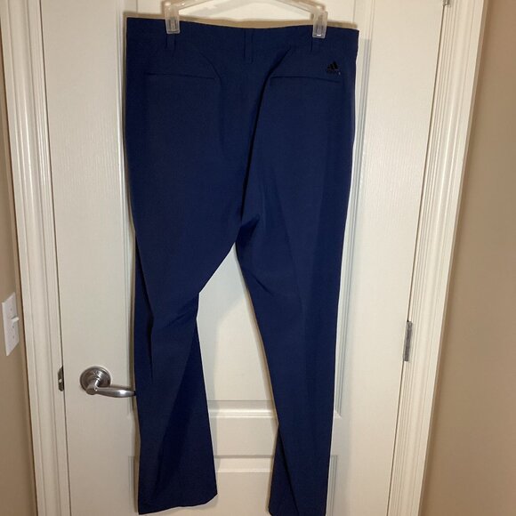 Adidas Classic Fit Men's Golf Pants Flat Front Golfing Stretchy Navy Blue 36 x34 - Picture 7 of 11